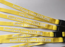Load image into Gallery viewer, Personalisation Upgrades - Extra Wording, Opposite Side Wording, or Other Colour Wording (PLEASE NOTE - This is not a lanyard for purchase, it is a text upgrade only)
