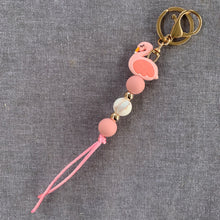 Load image into Gallery viewer, Pink Flamingo Beaded Lanyard or Keychain
